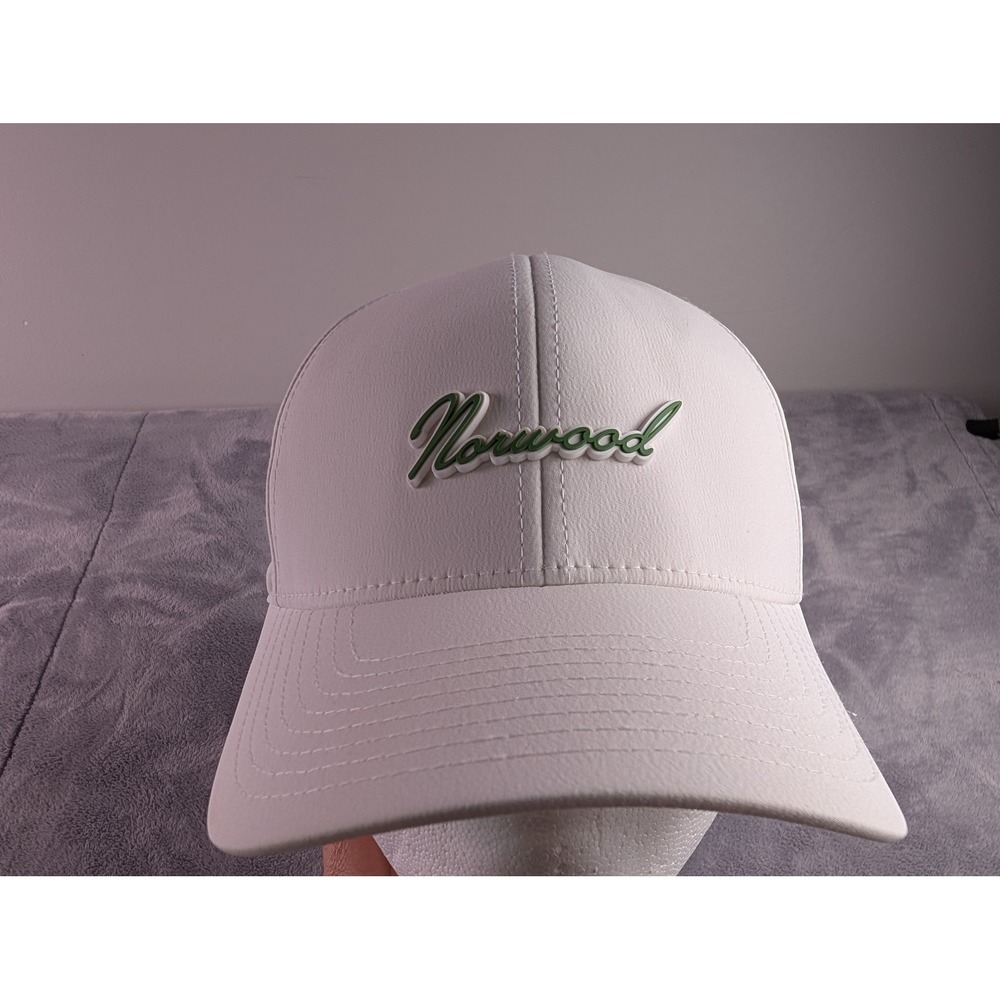 Branded Bills Norwood Performance Hat White Green Flexfit 110 Perforated Cap